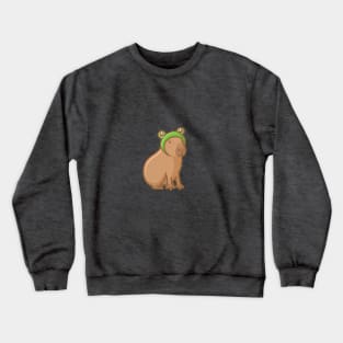 Coco the Capybara Frog Hat Crewneck Sweatshirt